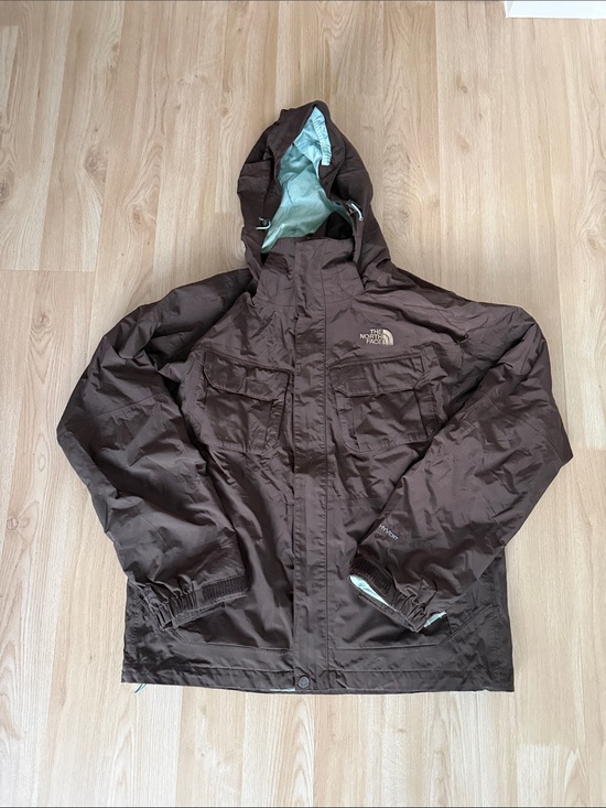 The North Face Jackets & Blazers - The North Face Brown Hooded Raincoat with Mint Lining